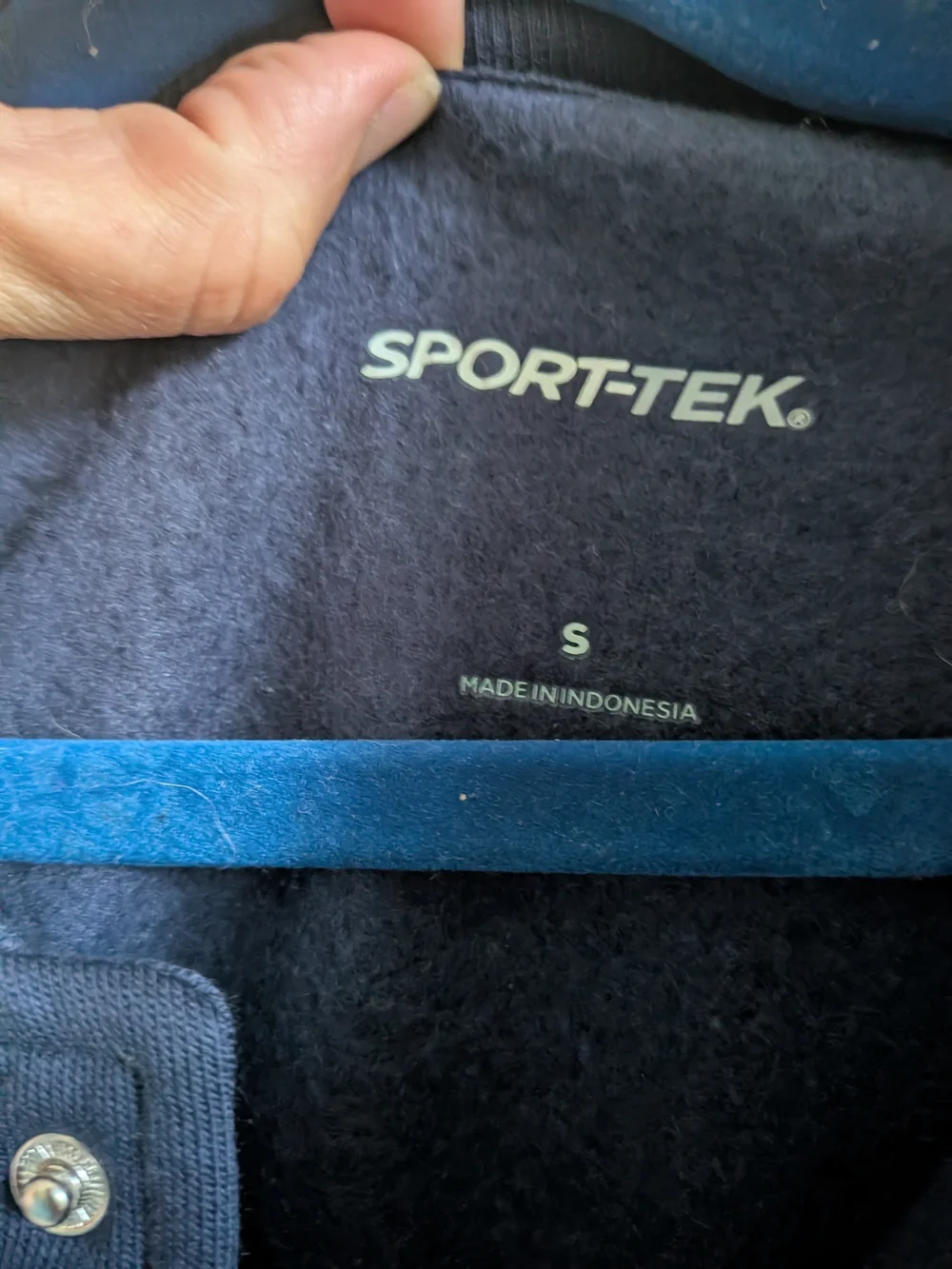 Sport-Tek Navy and Gray Letterman Jacket with GW Patch